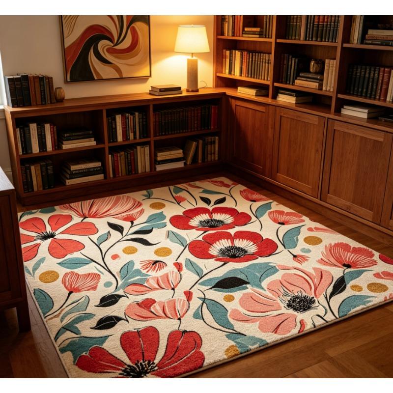 Bohemian Symmetrical Geometric Carpet, Nordic Ins Style Living Room Floor Mat, Easy To Take Care of And Dirt-resistant