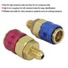 2Pcs Car Air Quick Coupler Connector for R134A High Low Red Blue Side