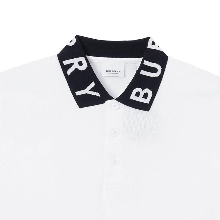 Burberry Men Ryland Collar Logo Polo White/Black 80675371