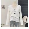 Korean Lace Trim Knit Top Spring New Slim Fit Base Layer Long Sleeve Soft Touch Shirt