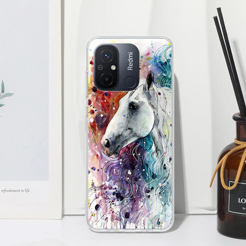 Масляная живопись Животное Лошадь Чехол для телефона Для Xiaomi Redmi 14C 13 13C 12 12C 10 10A 10C 9 9A 9C 9T 8 8A 7 7A 6A 6 Pro K80 K70 K60 K40