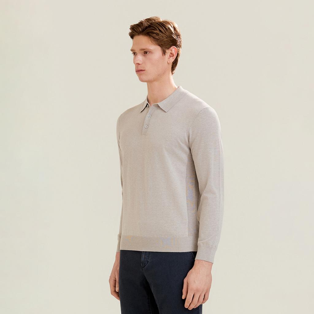 FERRAROMILANO Basic Collared Knit L/Grey (Am0Gtsy10132)