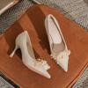 B Fashion Classic Festive Wedding Dress Pointed Head Thin Heel Not Tired Feet Versatile Xiuhe Women's Single Shoes
