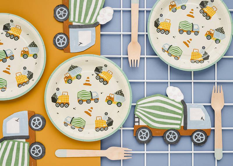 Construction Vehicle Plates, 18 , (1 Pack / 6 Pcs.)
