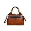 Retro Women's Embossed Crossbody Bag - European and American Style, Spliced Design, Handmade Color Rubbing Handbag