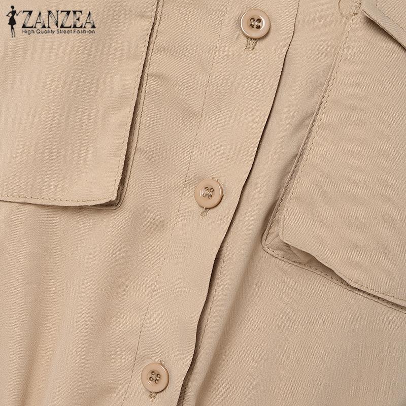 ZANZEA Женские повседневные короткие комбинезоны с отложным воротником и коротким рукавом