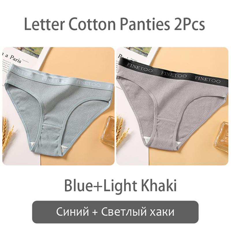 FINETOO New M-2XL Women Underpants Custom Letter Panties Breathable Cotton Underwear Ladies Briefs Casual Panty Female Lingerie