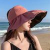 Empty Top Large Visor Sun Hat UV Protection Sunscreen Bucket Hat Summer Sun Cap  Travel