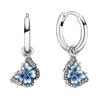 Blue Butterfly Hoop Earrings Sterling Silver 290778C01 For Women