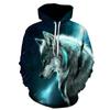 Men's Sweatshirt 3D Digital Printing Animal Wolf Printing Casual Hooded Sweatshirt