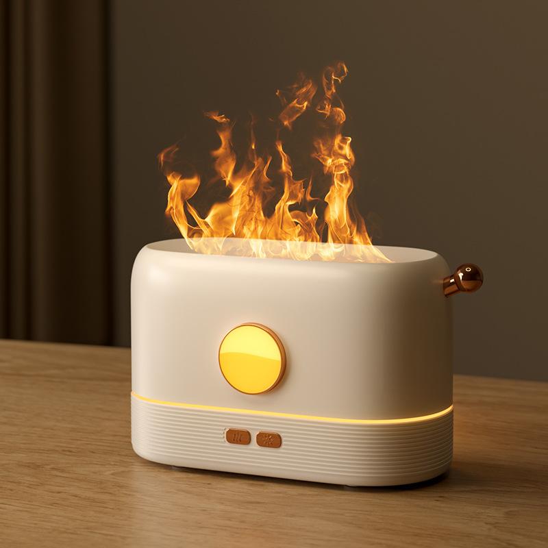 Моделирование пламени, ароматерапия, диффузор эфирного масла, USB-ультразвуковой увлажнитель воздуха с прохладным туманом и 3-цветным светодиодным светильником для дома