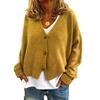 Women's Fashion Oversized Knit Cardigan Sweater With Buttons Long Sleeves Solid Color Jacket