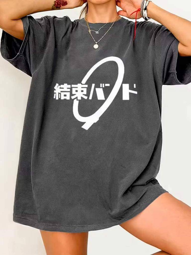 Women Vintage Kessoku Band Rock Music Gift Loose T-Shirt Tee Men Oversized Cotton Casual Harajuku Summer Short Sleeve Streetwear