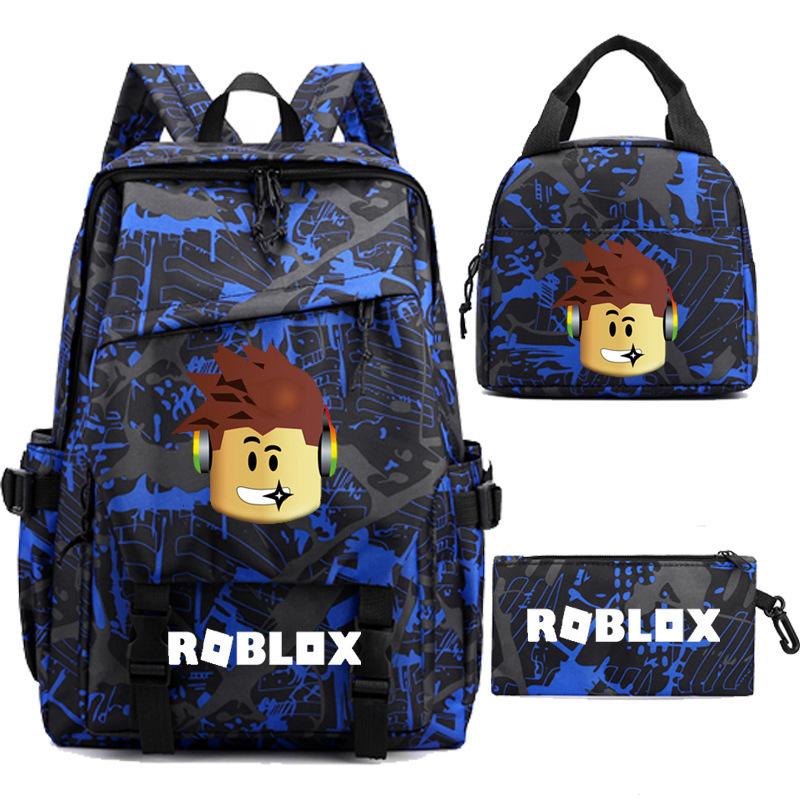 Roblox Game Men'S And Women'S Backpacks, Student School Bags, Lunch Bags, Pencil Bags, Three-Piece Sets, Computer Bags, Large-Capacity Batches