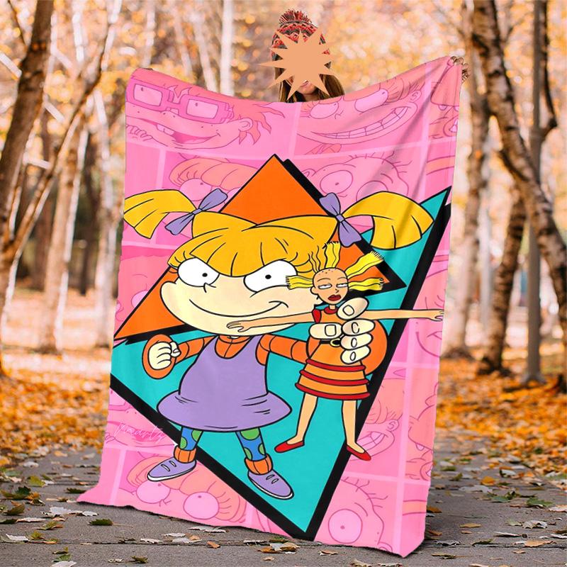 Rugrats Paris Flannel Blanket Soft Warm All-Season Throw, Design for Camping, Car Travel, Hiking Sofa, Bed, Office Perfect Gift for Parties