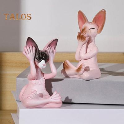 Медитирующая кошка, статуэтка Будды из смолы, лысый кот, украшения, сидящая в медитации, дзен-статуэтка кошки, домашний декор, подарок для любителей медитации