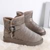 Women's Waterproof Winter Boots Snow Female Warm Ankle Boots with Thickened Fur Lining and Slip-Resistant Sole