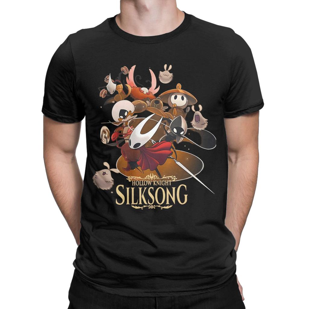 Game Hollow Knight Silksong T-Shirts for Men Creative Pure Cotton Tees O Neck Short Sleeve T Shirts Birthday Gift Clothing