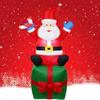Inflatable Toy Sitting On Box Santa Christmas Inflatable Model Luminous Inflatable Model Christmas Atmosphere Decoration Model