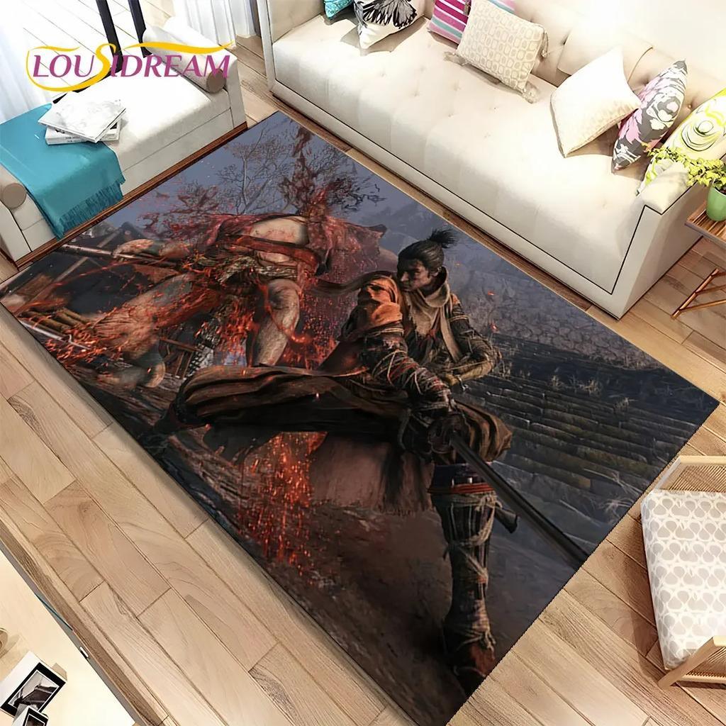 3D HD Sekiro Series Game Gamer Area Rug, Коврик для дома, гостиной, спальни, дивана, коврик для двери, декор, детские игры, нескользящий напольный коврик