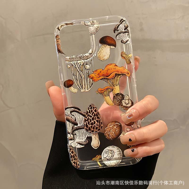 Рисунок с грибами для защитного чехла iPhone Apple 11/12/13/14Pro/15/16ProMax чехол для мобильного телефона