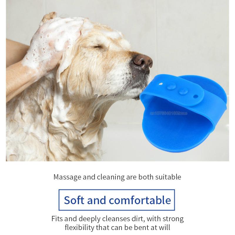 Мягкая резиновая щетка для собак, расческа для кошки, щетка для ванны, резиновая перчатка, массажная щетка для ухода за волосами, шерстью для собак, кошек 12,3*9,7 см