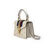 Gucci Sylvie Gold Buckle Bee Star Pattern Striped Web Leather Crossbody Bag Women bags White 470270-DJ2SG-8963