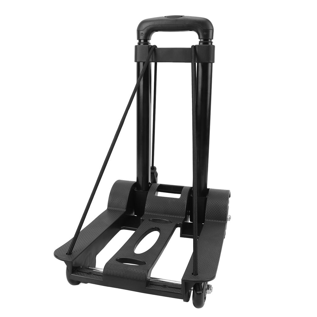 Folding Hand Truck 4 Wheels Iron Tube 99.2 Lb Load Bearing Foldable Luggage Trolley Cart for Travel 