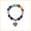 Bracelet - Harmonization of the 7 Chakras - Agate - Multicolored - Unisex - 1 Heart Amulet