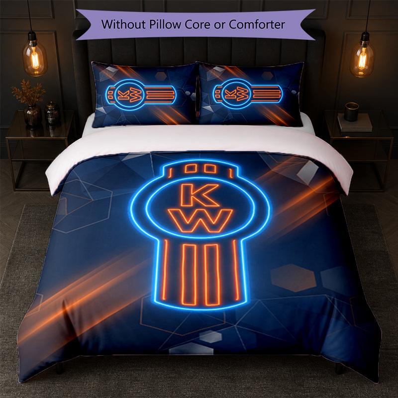 Kenworth Print 3Pcs Bedding Set Duvet Cover With Two Pillowcases Soft Bed Linen For Household Bedroom