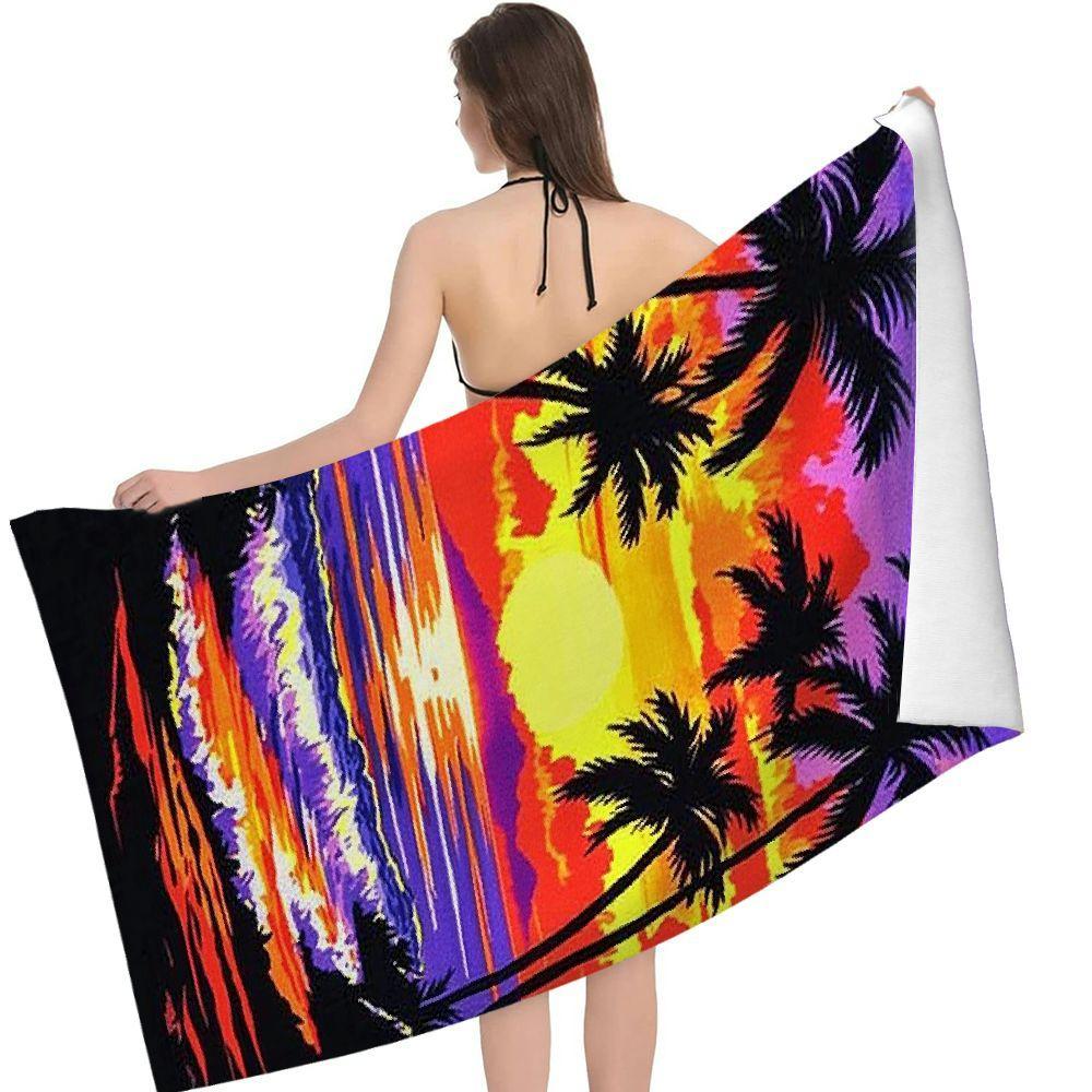 Modern Style Quick-Dry Ultra Absorbent Beach Towel, Rectangular for Travel Swimming Camping