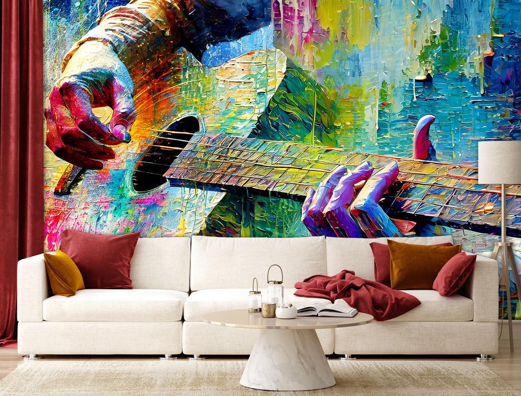 Обои Гитара Музыка Красочный