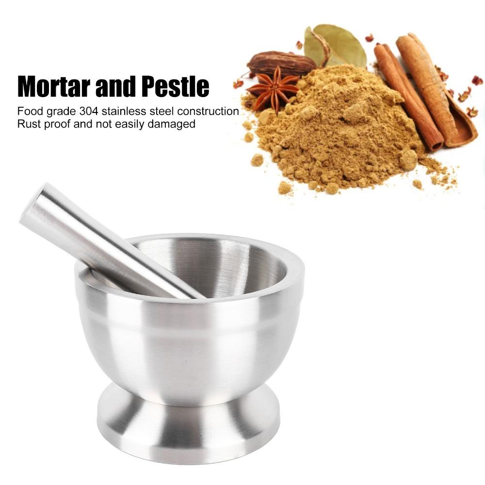 Antislip Base Garlic Mortar Set 304 Stainless Steel Mortar and Pestle Set  Home Kitchen