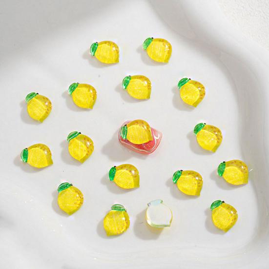 50 шт. подвески для дизайна ногтей из фруктовой смолы подвески для дизайна ногтей Kawaii вишня клубника лимон арбуз виноград персик DIY аксессуары для поделок