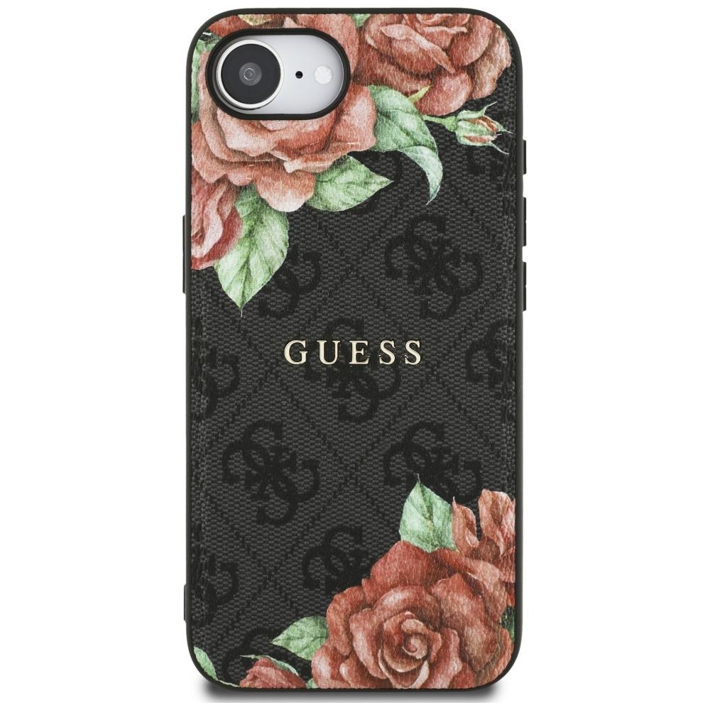 Guess 4G Flowers Print MagSafe case for iPhone 16e / 17e black