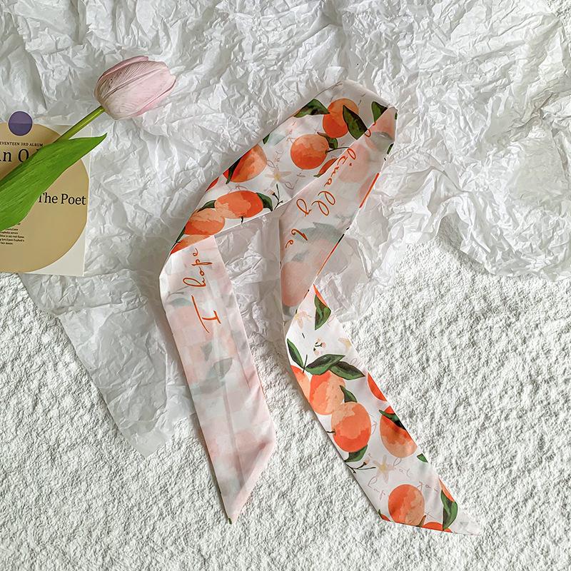 New Luxury Brand Model Small Silk Scarf for Women Hair Band Bag Handle Handbag Ribbon Scarf Neck Scarves Neckerchief