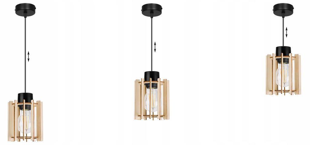 Modern wooden LED ceiling pendant lamp