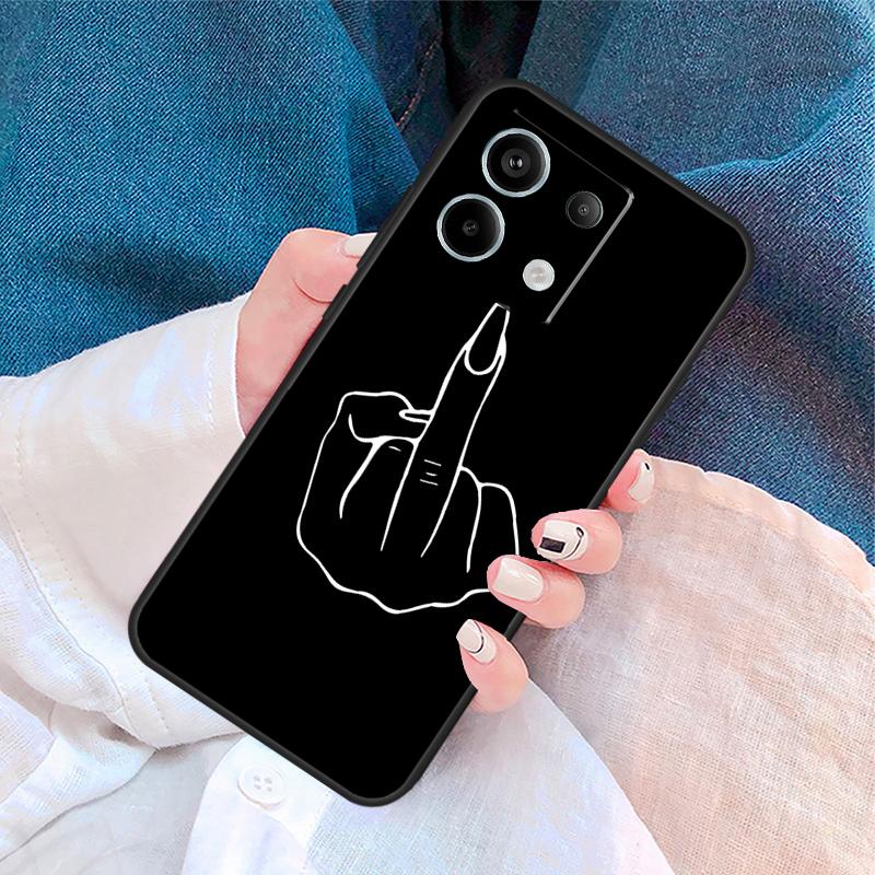 Cartoon Middle Finger Cover For Xiaomi Redmi Note 14 13 Pro 12 11 9 10 9S 10S 11S 12S Redmi 14C 10C 12C 13C Case