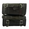 Bag Motorcycle Leather Tool Saddle Pouch Bike Side Storage Luggage Black Genuine