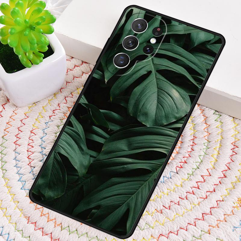 Зеленые Тропические Листья Лист Силиконовый Чехол Для Телефона Для Samsung Galaxy note 10 pro S26 S25 S24 S23 S22 S21 Plus S25Ultra Capa Чехол