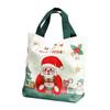 Christmas Canvas Tote Bag Reusable Grocery Shopping Bag Winter Holiday Gift Goodie Bag for Gifts Wrapping Storage