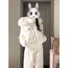 Winter gentle girlish fur collar hooded thickened cotton clothes simple atmosphere casual versatile warm bread clothes jacket