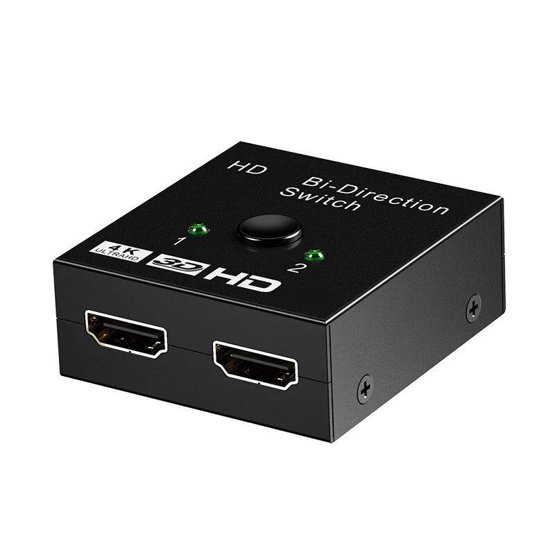 Совместимый с HDMI 2.0 2 порта 4K 1080P 2x1 1x2 Переключатель KVM Двунаправленный Переключатель UHD 4Kx2K 3D HD 2 входа 1 выход HDMI Сплиттер