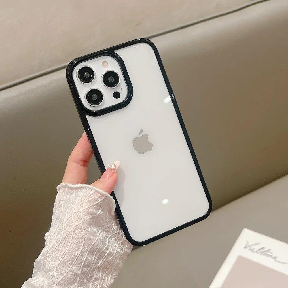 Роскошный противоударный чехол ярких цветов для iPhone 15 14 13 12 11 Pro Max X XS XR 8 7 Plus, мини-прозрачный жесткий акриловый чехол