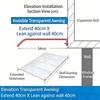 Rain Awning for Balcony Sun Room Front Door Waterproof Windproof Shade Roof Cover Awnings Outdoor Awning