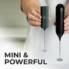 Mini & Mighty Milk Frother Wand – Powerful Handheld Coffee Frother, Battery Operated Drink Mixer – Compact Pocket Size – Detachable Whisk for