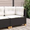 VidaXL Garden Corner Sofa with Cushions Black Wicker 365902