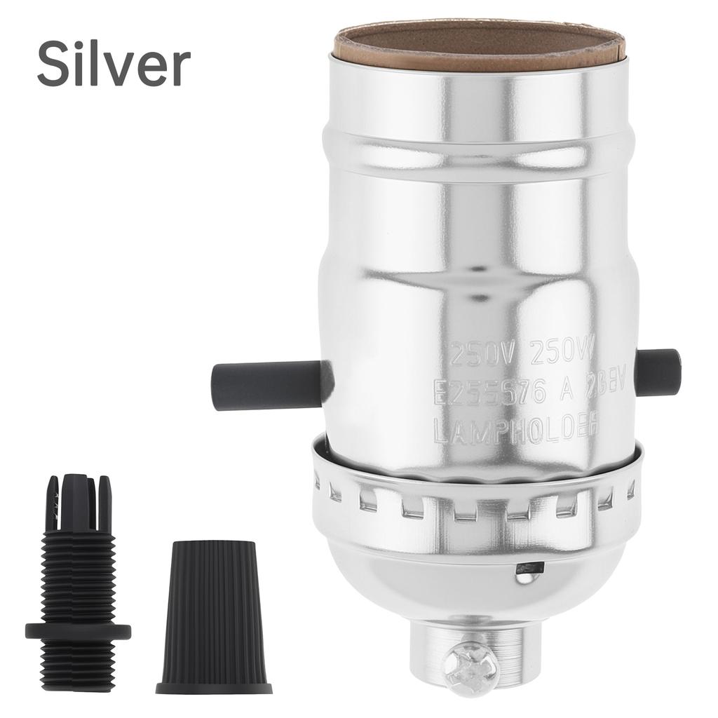 Винтажный патрон для лампы E26 E27 с проходным выключателем, замена патрона для лампы, сверхпрочный, антикварное освещение, ретро, простая установка