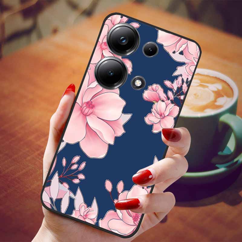 For Redmi Note 13 Pro 4G Case Flower 3D Relief Silicon Soft Phone Back Cover for Xiaomi Redmi Note13 Pro 4G Protection Shell TPU