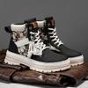 High-top Martin boots men's autumn and winter velvet men's boots heightening casual leather boots large size thick sole